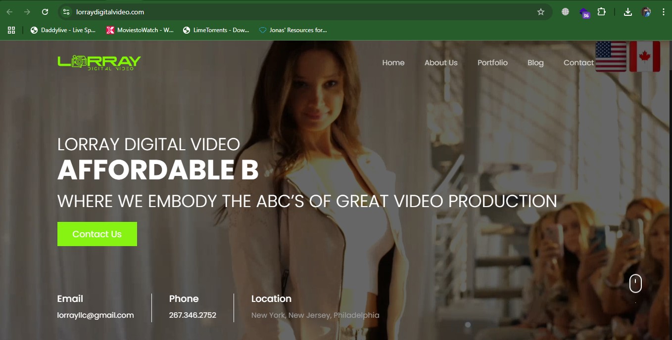 Lorray Digital Video - Professional WordPress website for digital video production company with portfolio showcase
